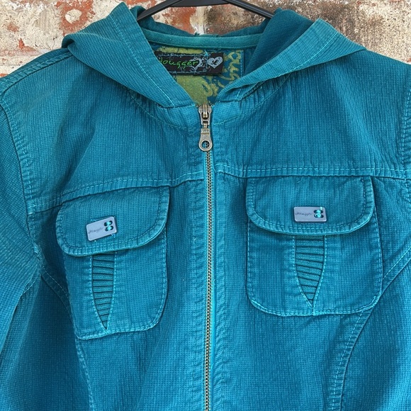 Dougger Teal Corduroy Hooded Jacket with Pocket Detail - Picture 6 of 12